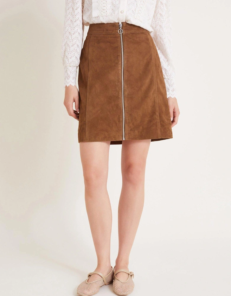 Sienna Suede Skirt - Brown