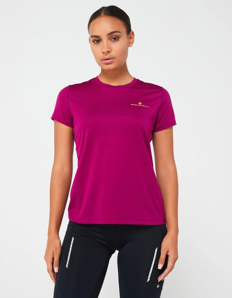 Womens Tech Running Short Sleeved Tee-purple