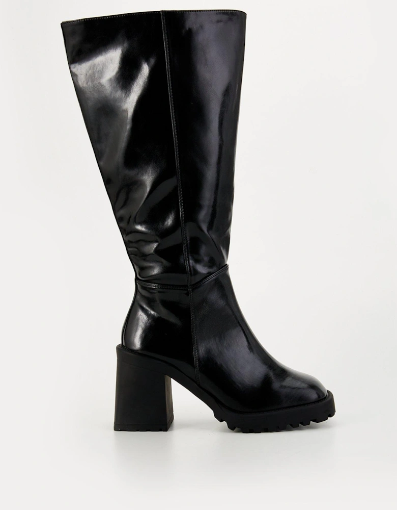 Wide Fit Miyah Knee High Boot - Black