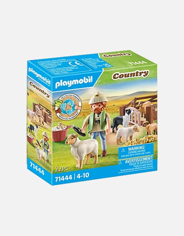 71444 Country: Young Shepherd with Flock of Sheep