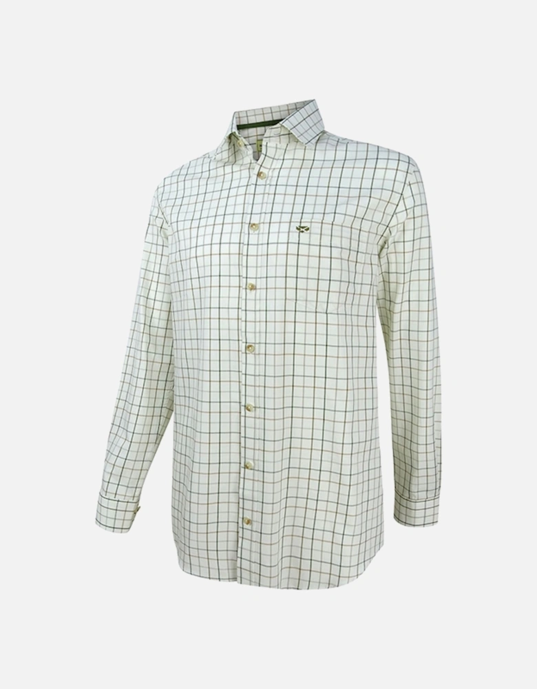 Men's Balmoral Luxury Tattersall Shirt Green/Brown