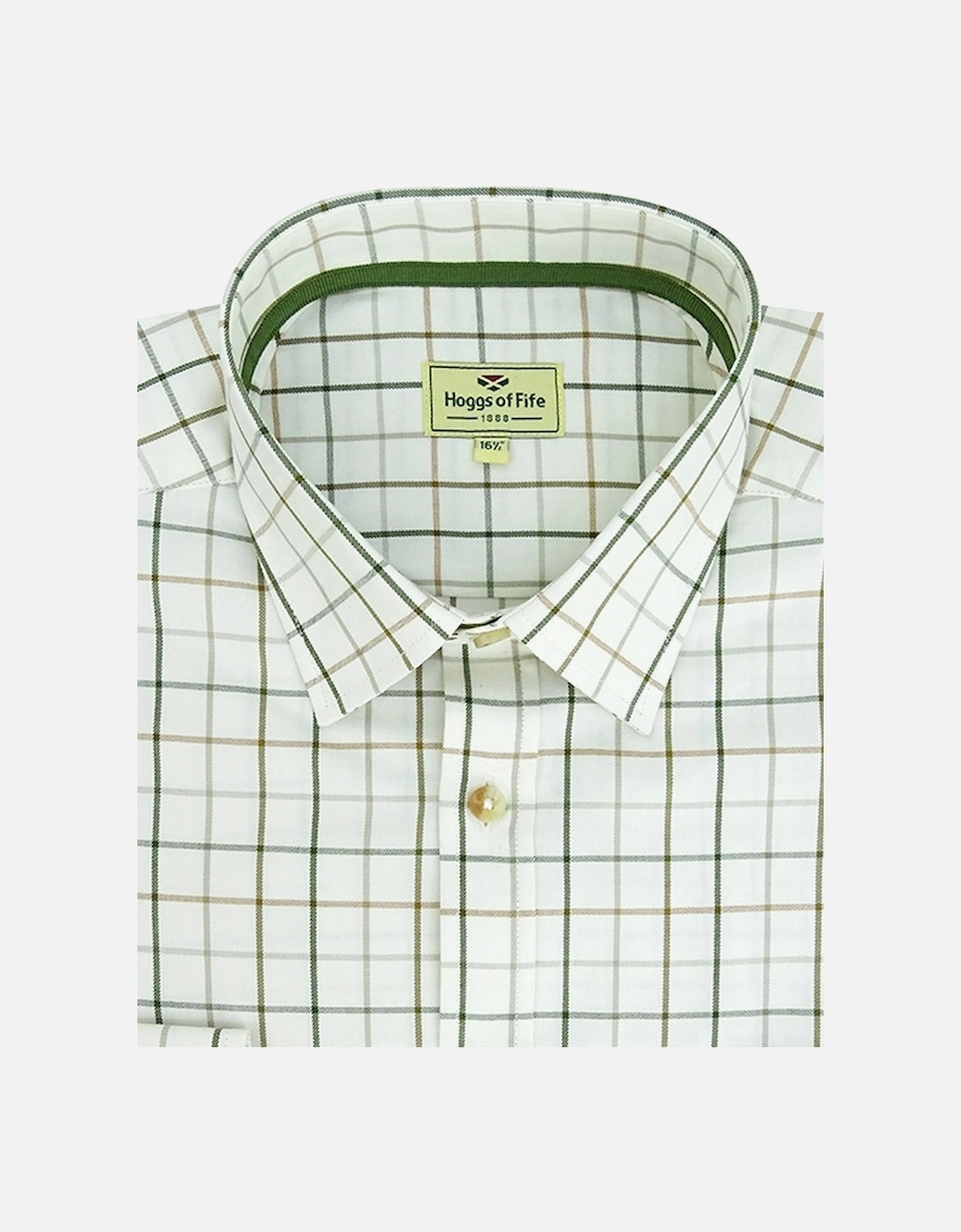 Men's Balmoral Luxury Tattersall Shirt Green/Brown