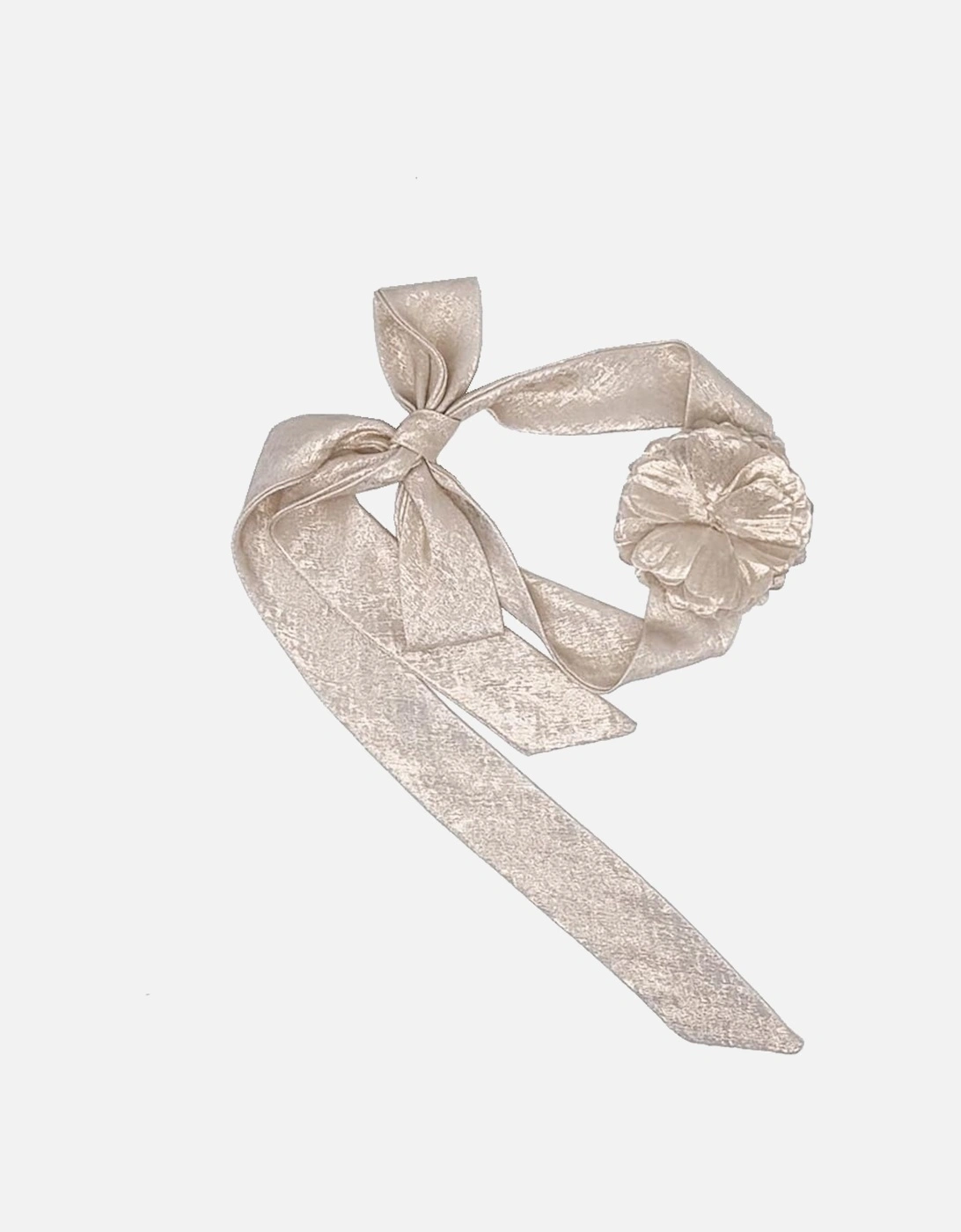 VERA CORSAGE SCARF IN CHAMPAGNE