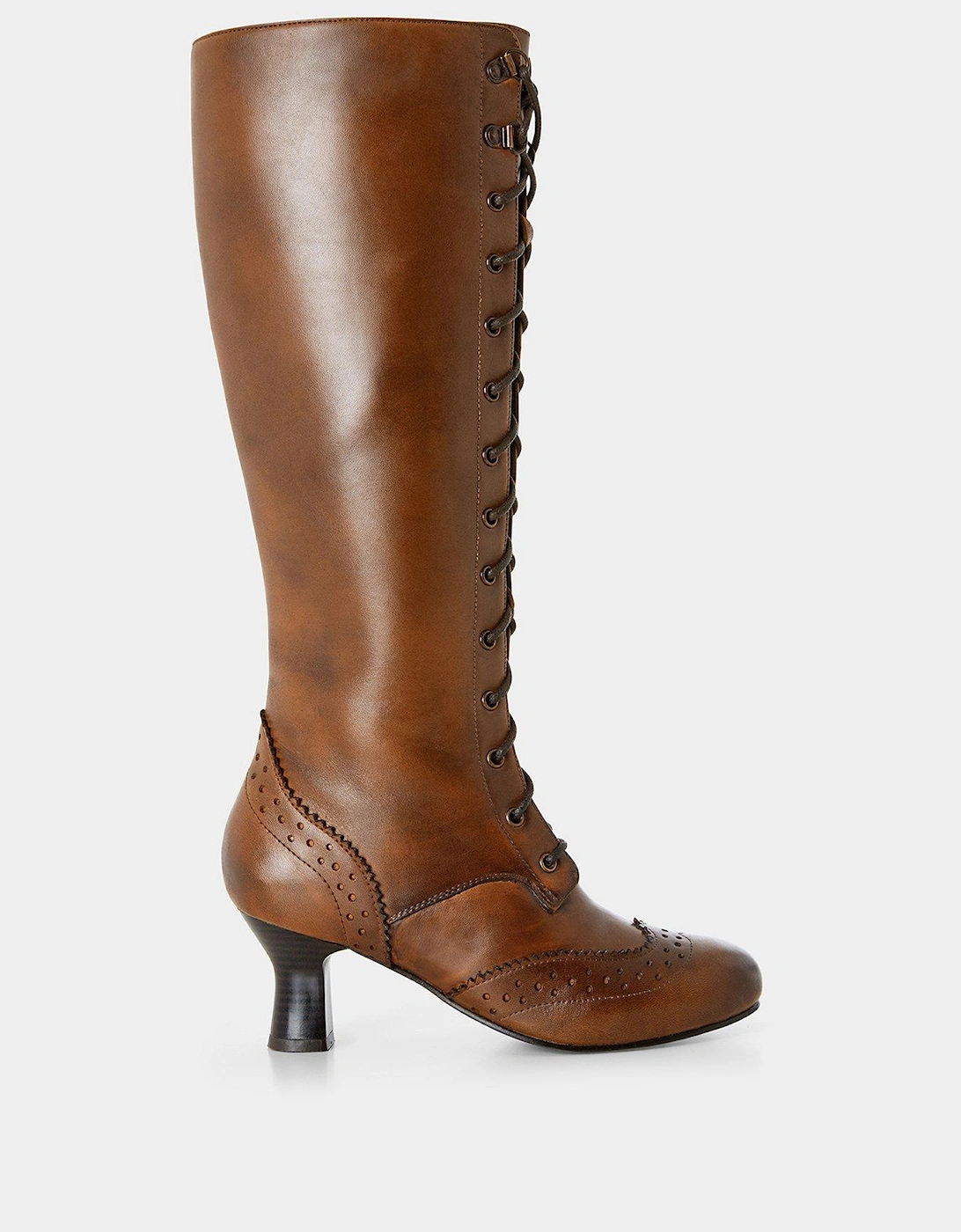 Lace Up Leather Boots - Brown, 2 of 1