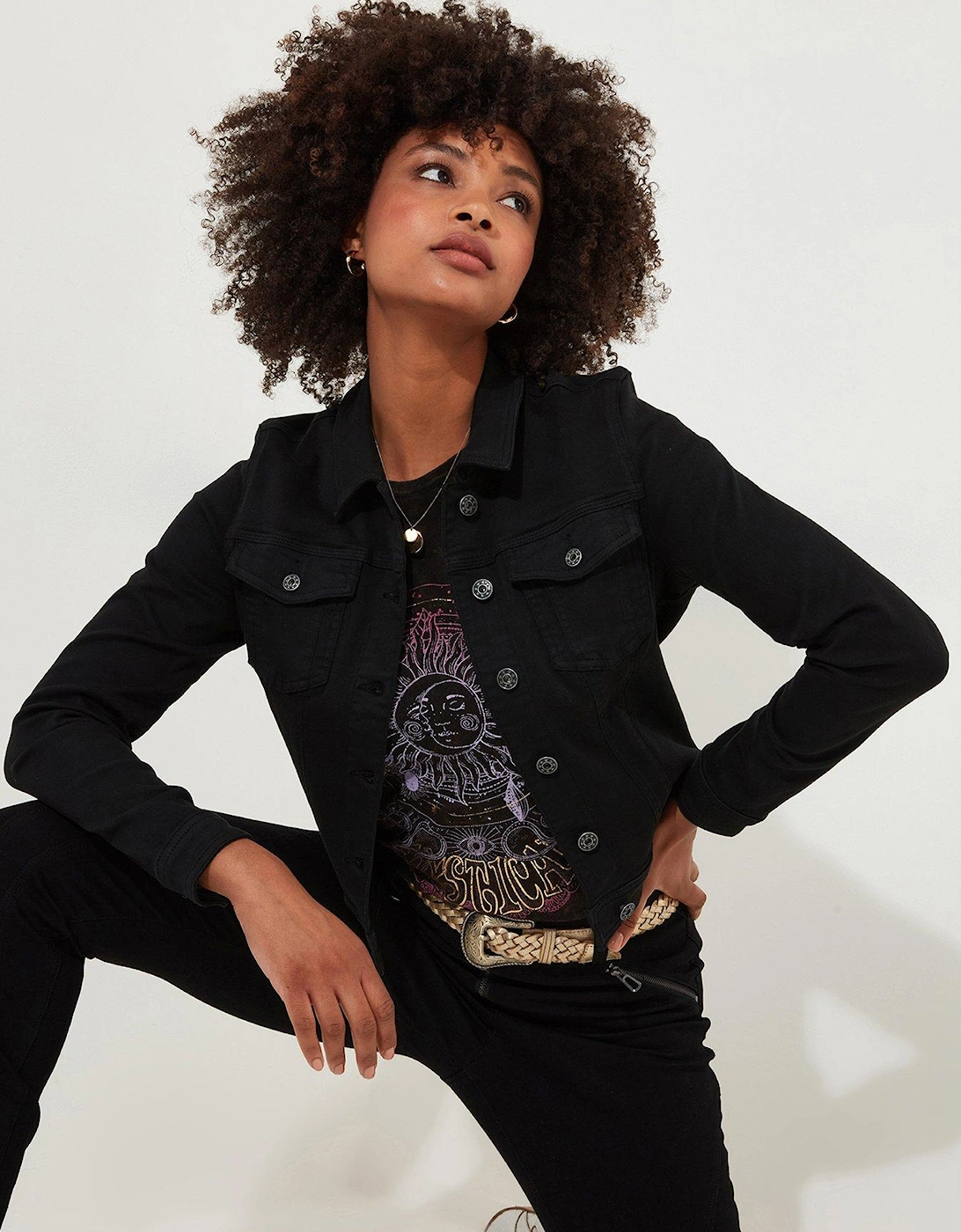 Black Embellished Denim Jacket, 2 of 1