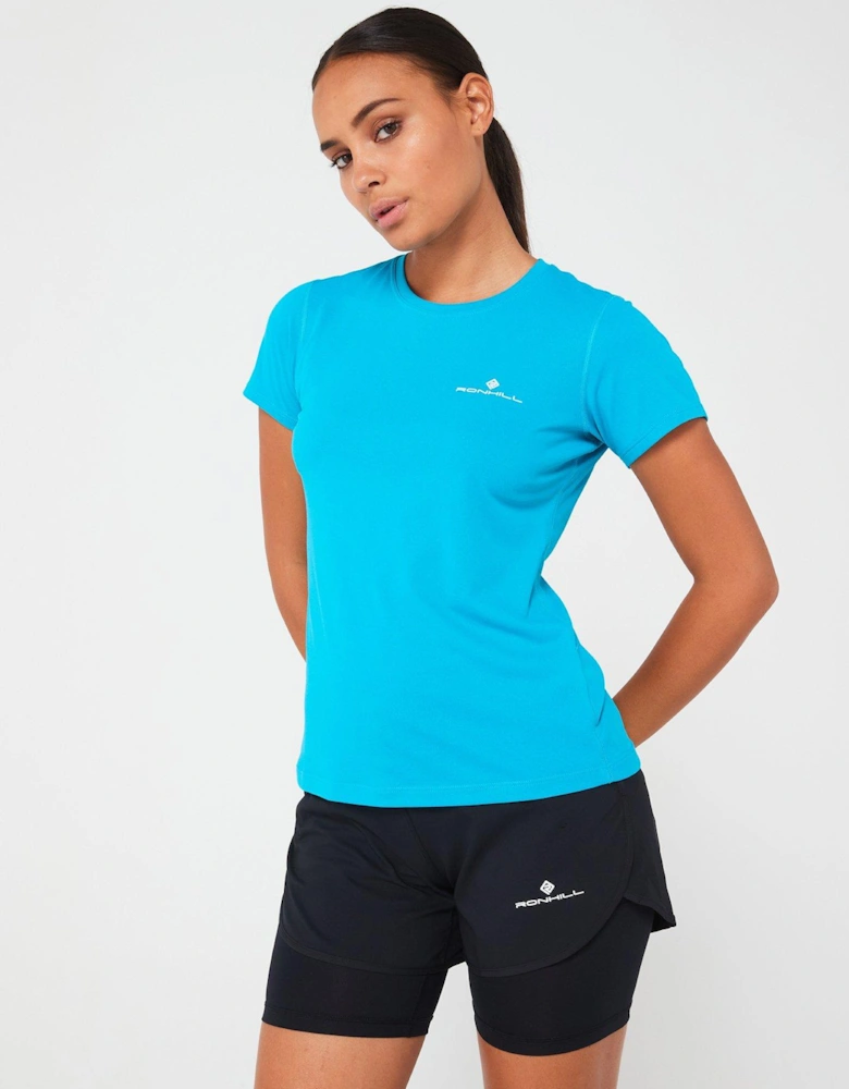 Womens Core Running Short Sleeved Tee-blue