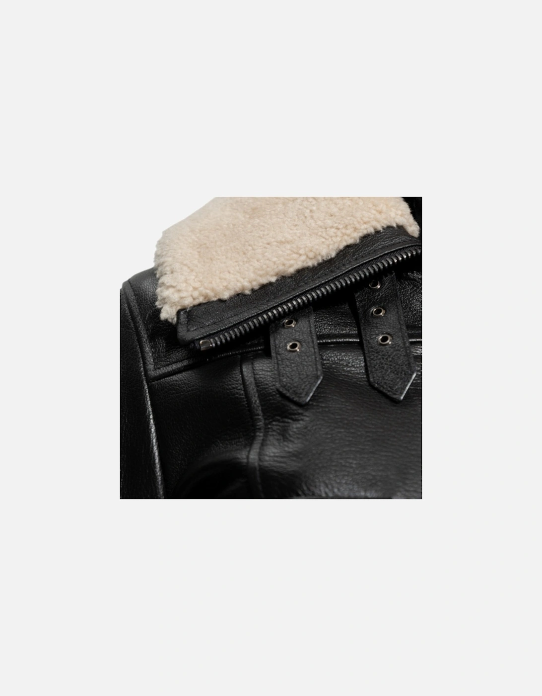 L-ISEK Womens Leather Jacket Fur Collared Coat