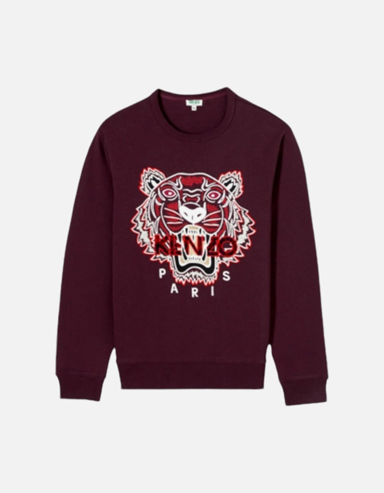 KENZO SWEAT Mens Sweatshirts Crew Neck Long Sleeve Pullover Winter Maroon Jumper