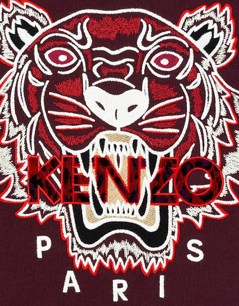 KENZO SWEAT Mens Sweatshirts Crew Neck Long Sleeve Pullover Winter Maroon Jumper