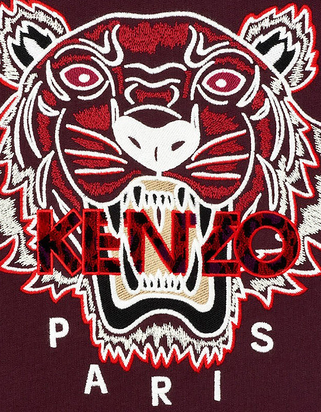 KENZO SWEAT Mens Sweatshirts Crew Neck Long Sleeve Pullover Winter Maroon Jumper