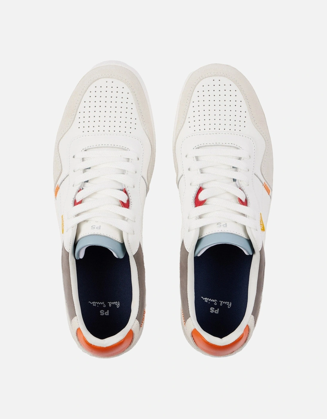 PS Ellis White Orange TA Trainers 01 WHITE