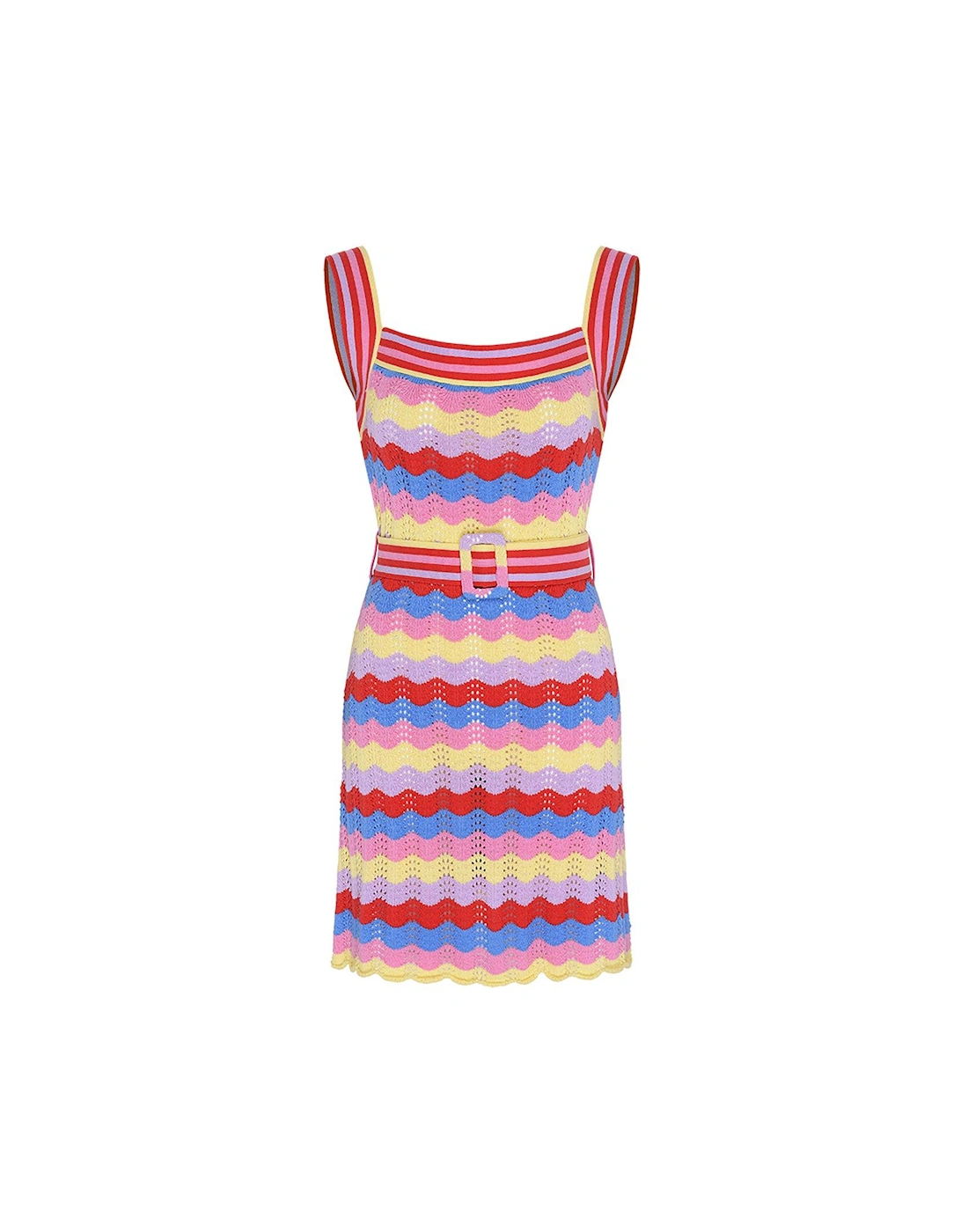 Lisa Tropical Wiggle Stripe Mini Dress