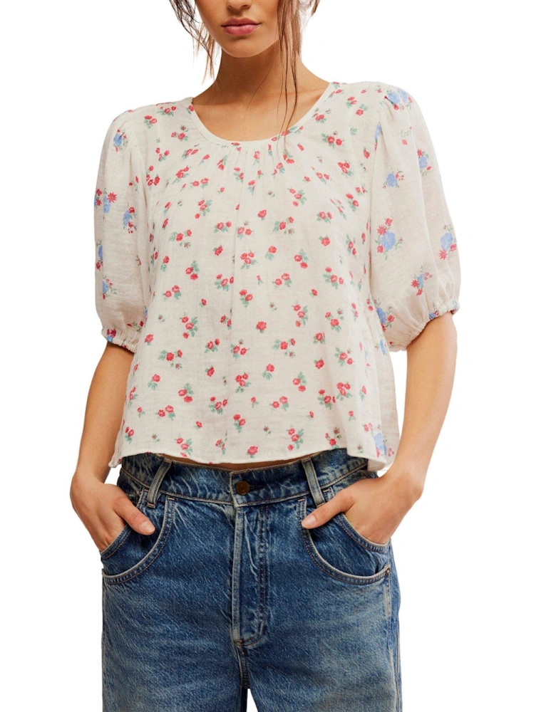 Chloe Printed Top - White