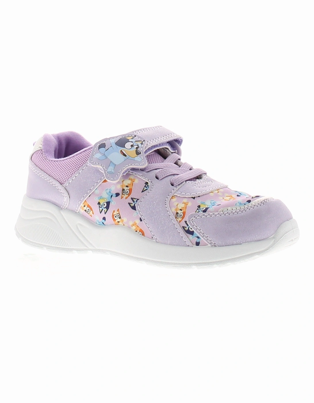 Girl's Bluey Infants Girls Trainers Janine Lace Up purple UK Size - Size: 8