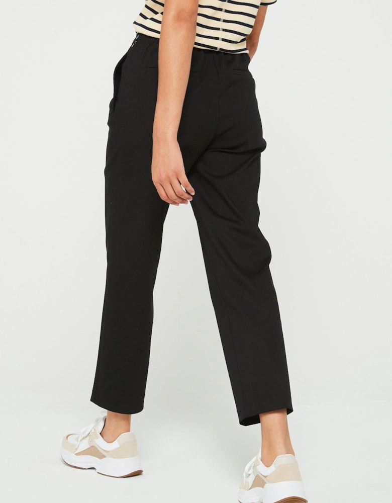 Slim Straight Leg Trousers - Black