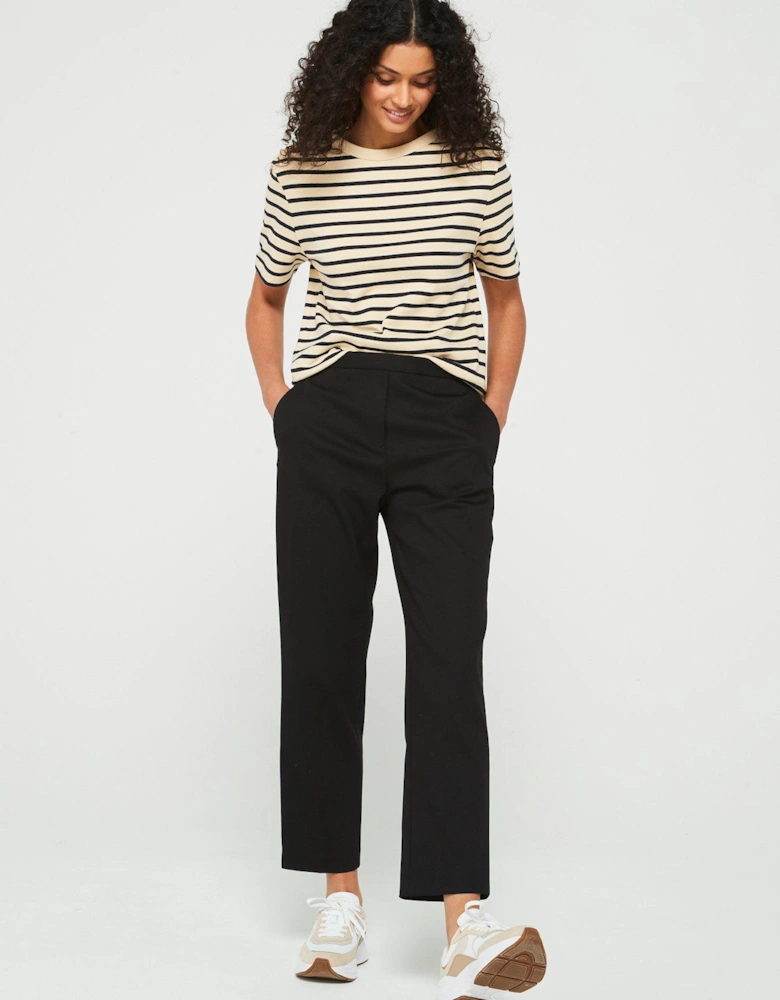 Slim Straight Leg Trousers - Black