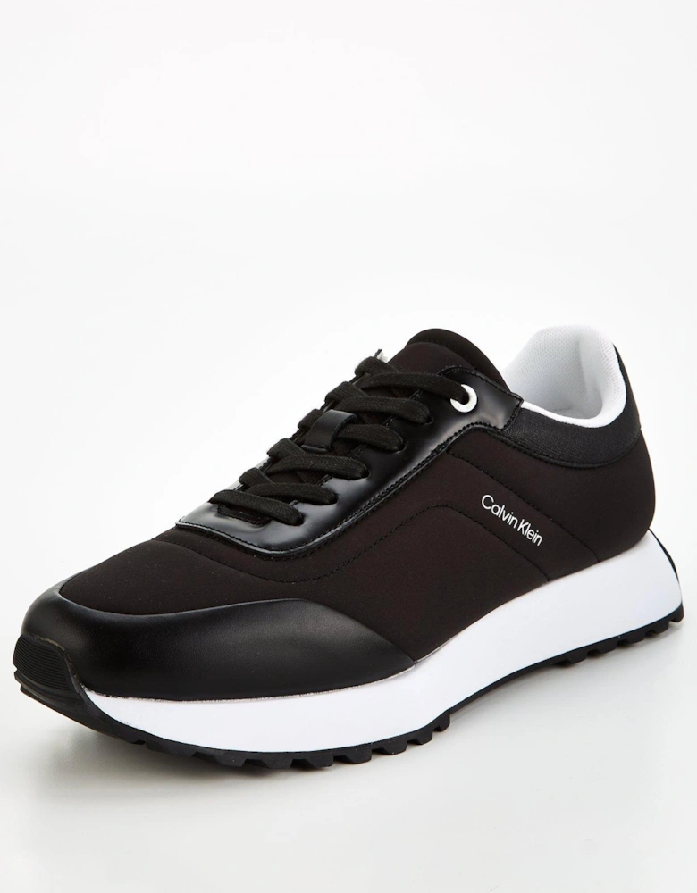 Leather/Mesh Lace Runner - Black