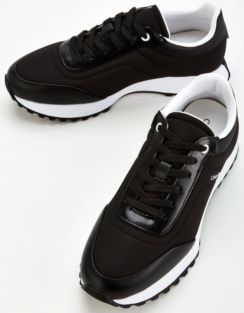 Leather/Mesh Lace Runner - Black