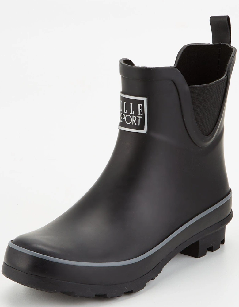 Rubber Ankle Wellington Boot - Black