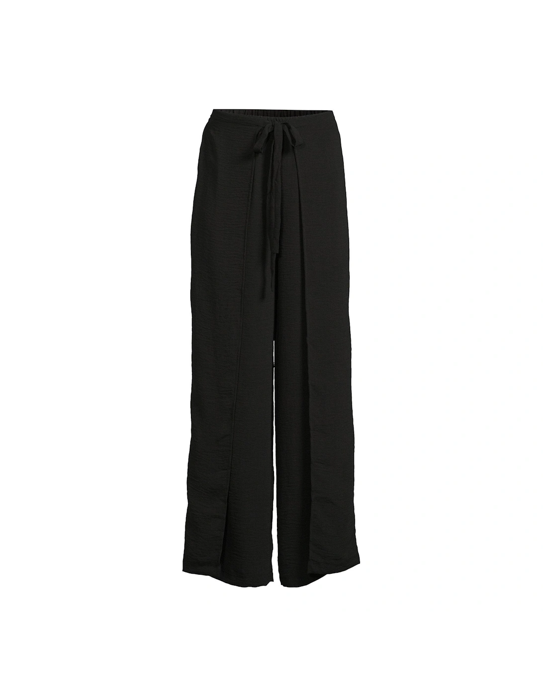 High Waist Tie Trousers - Black