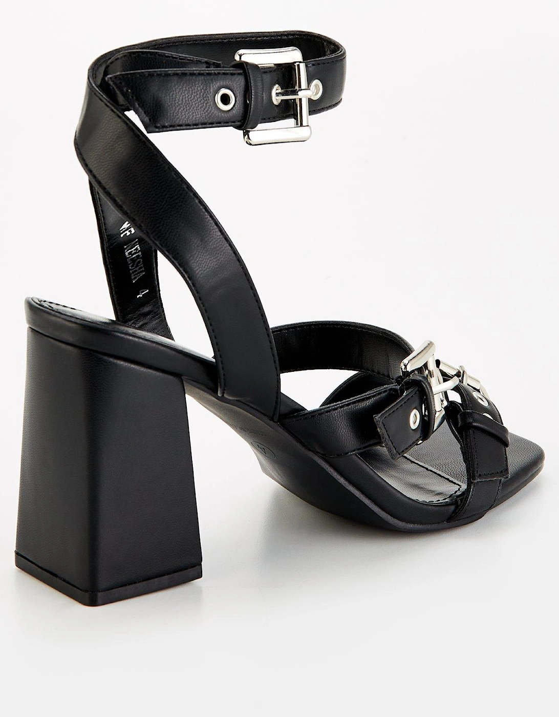 Wide Fit Neesha Buckle Heel - Black