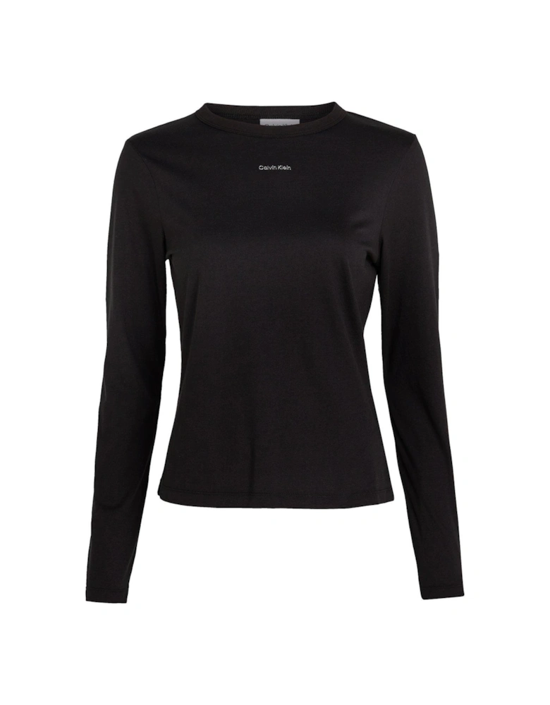 Nano Logo Long Sleeve Top - Black