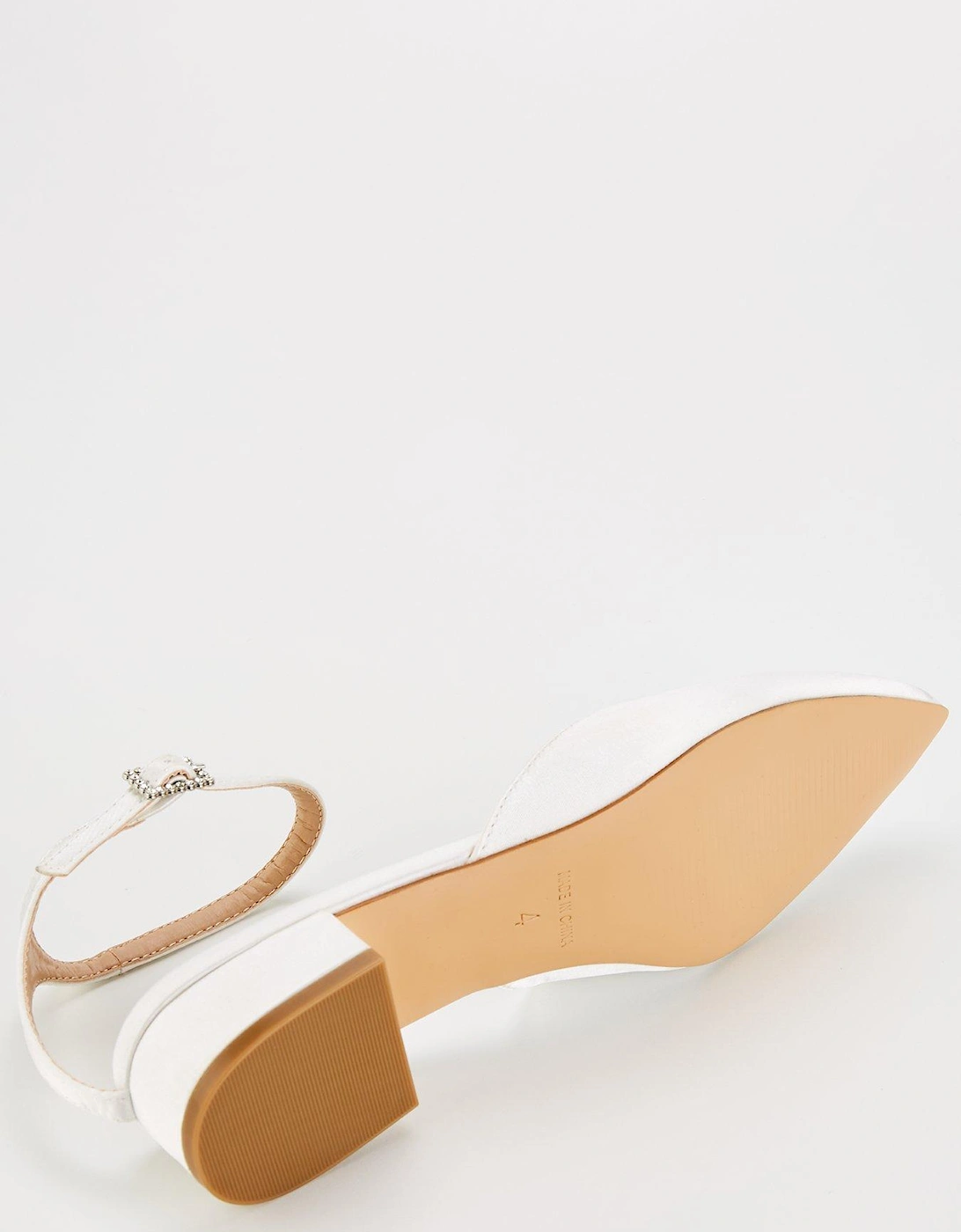 Be Mine Catherine Pointed Flat Shoe - Ivory Satin