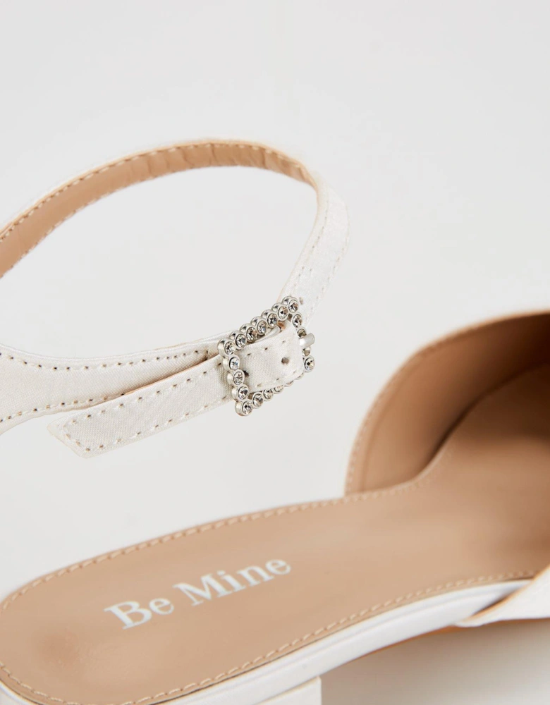 Be Mine Catherine Pointed Flat Shoe - Ivory Satin