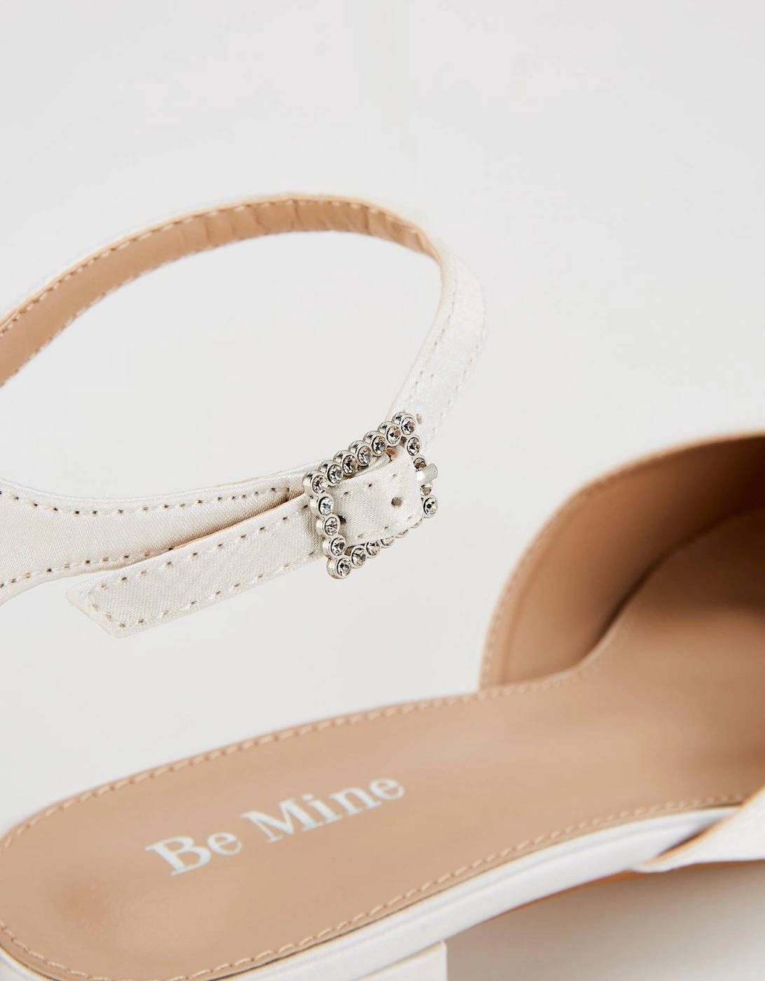 Be Mine Catherine Pointed Flat Shoe - Ivory Satin