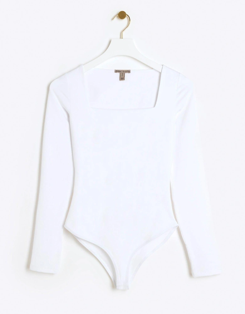 Square Neck Bodysuit - White