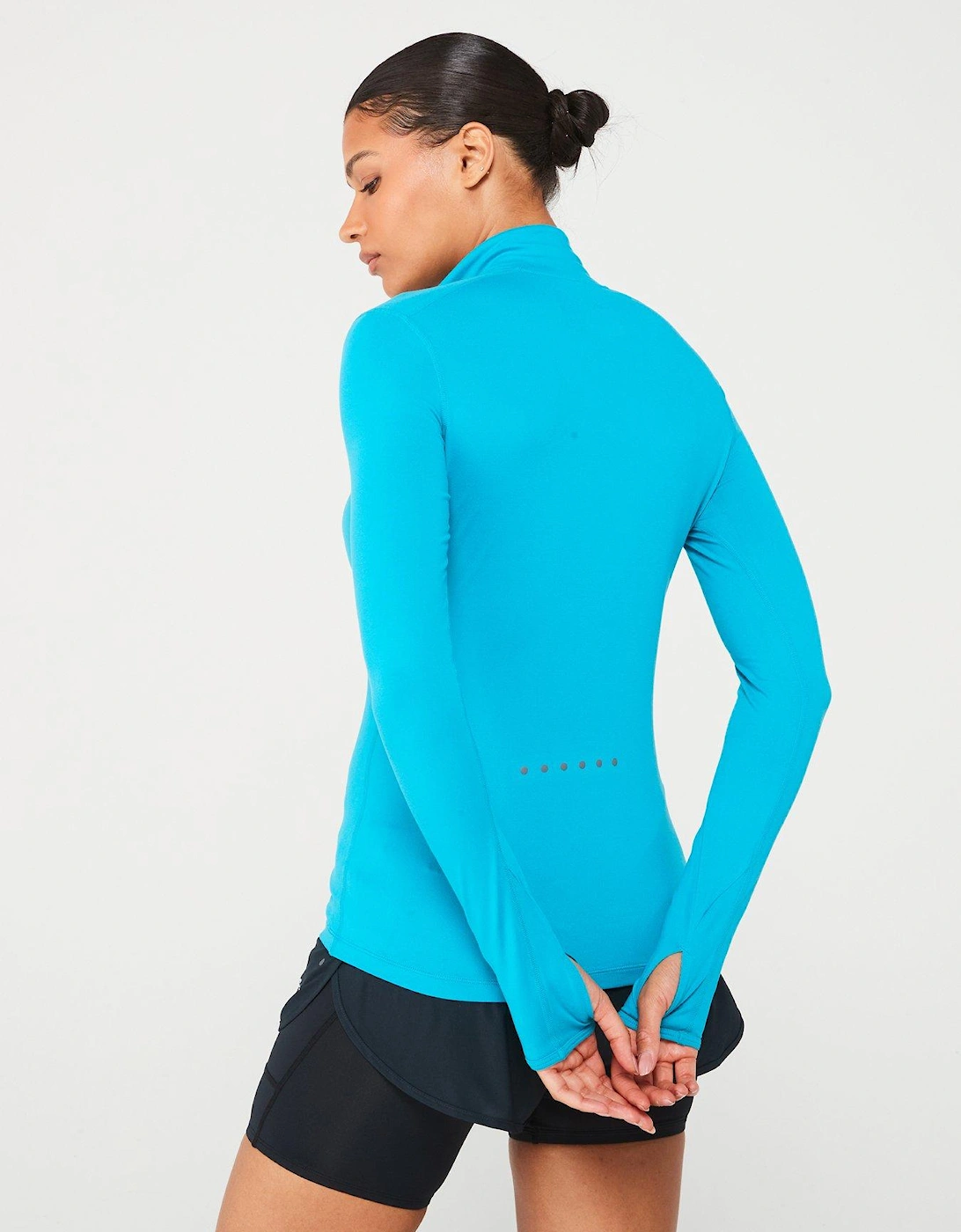 Womens Core Thermal Half Zip-Blue/White