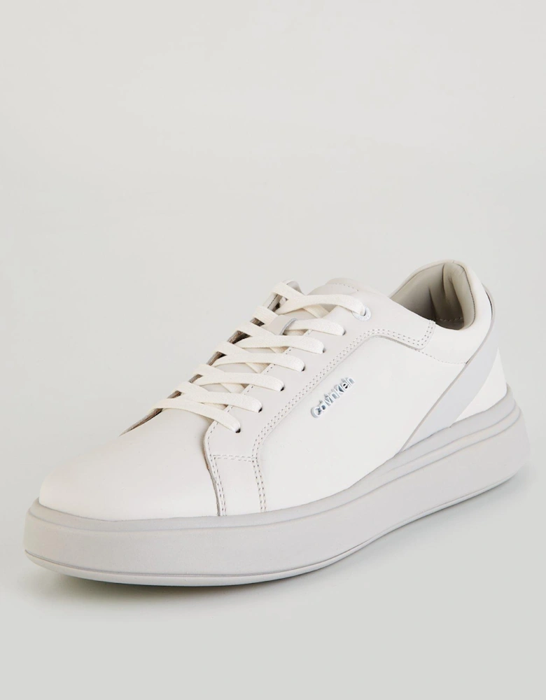 Heel Strap Leather Trainer - White