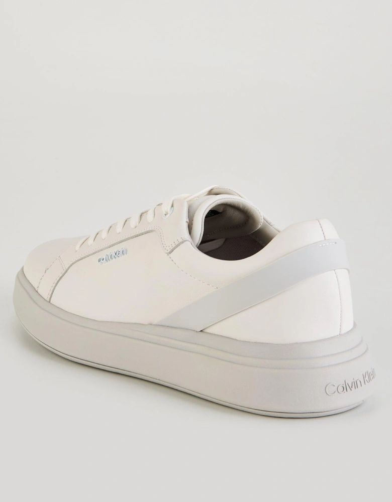 Heel Strap Leather Trainer - White