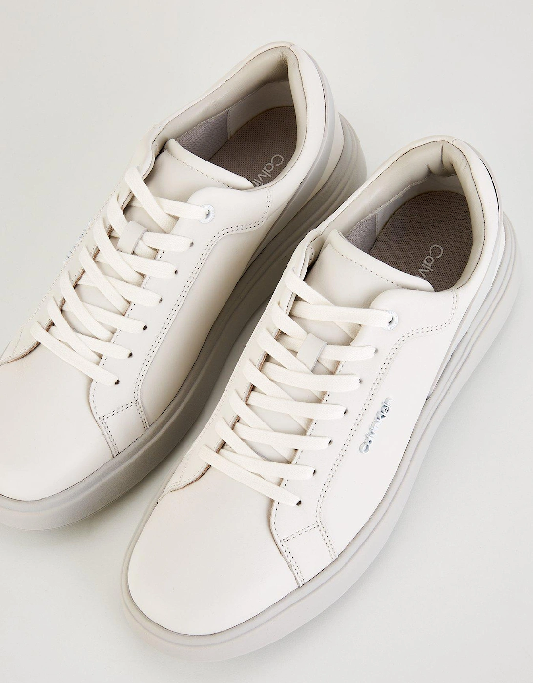 Heel Strap Leather Trainer - White