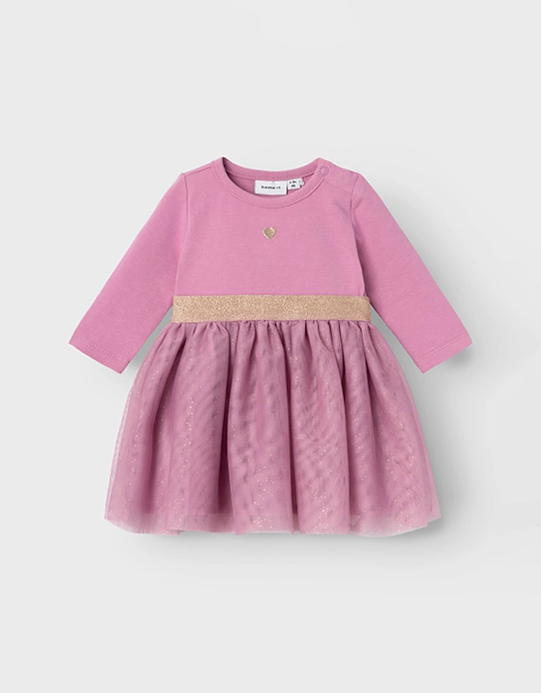 Baby Otul Long Sleeve Dress Mauve Orchid