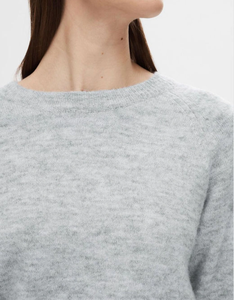 Femme Lulu Knit O-Neck Pullover Light Grey