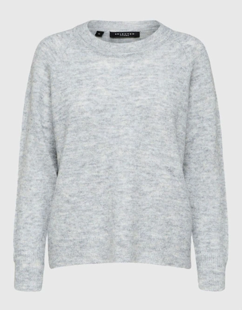 Femme Lulu Knit O-Neck Pullover Light Grey