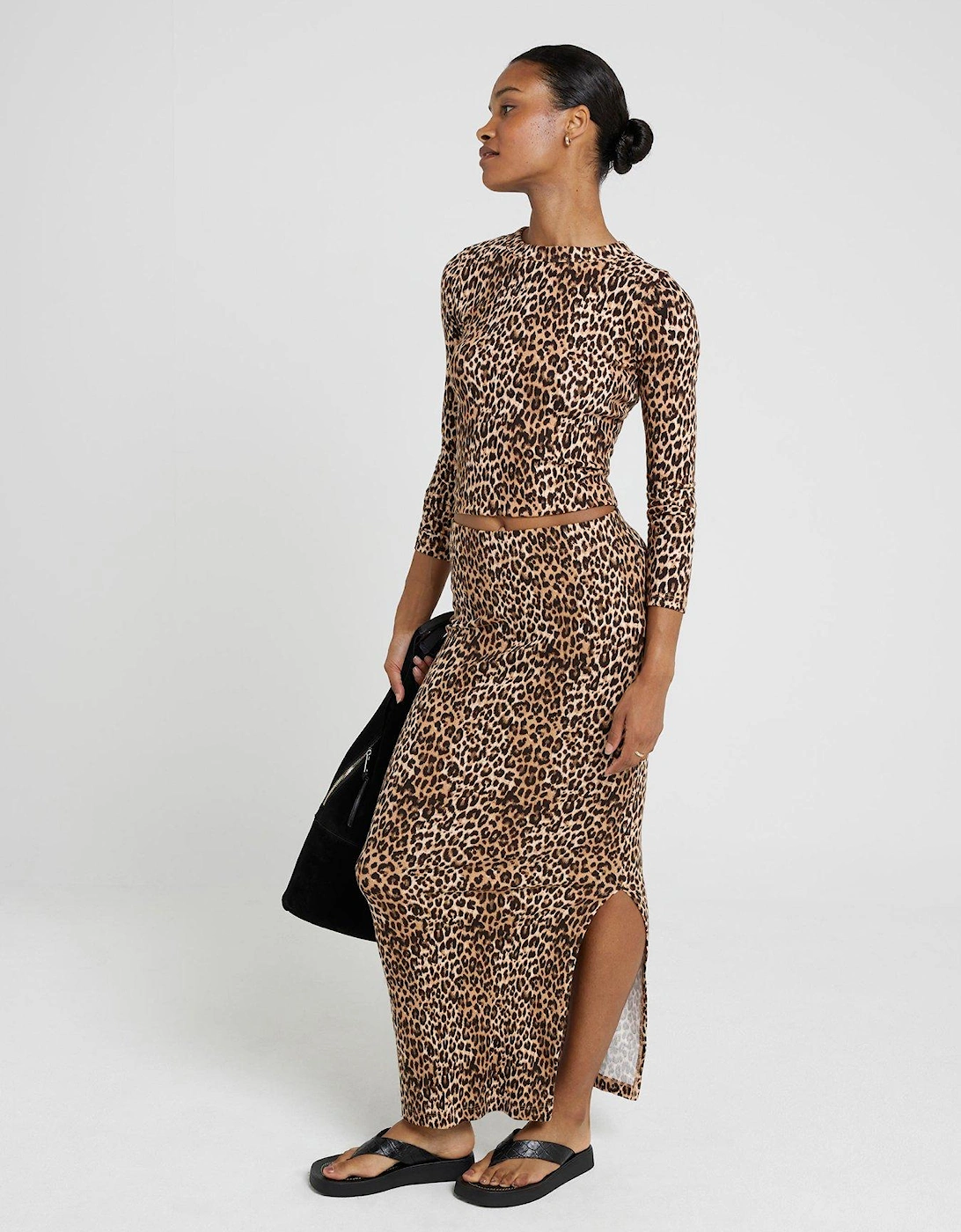 Leopard Pencil Skirt - Brown, 7 of 6