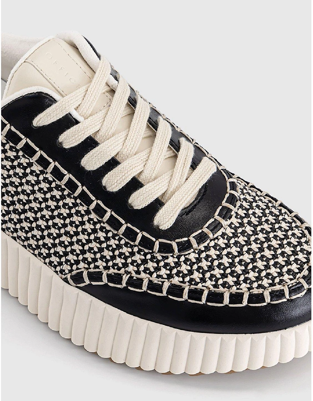 Flo Knitted Lace Up Trainer - Black/White