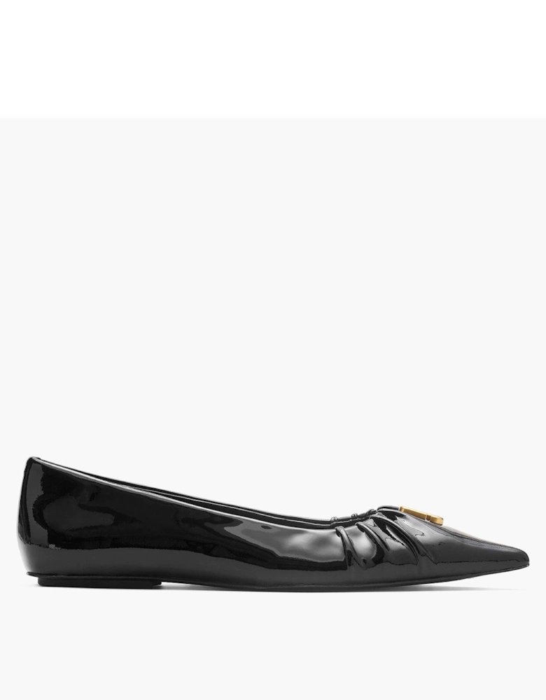 The Pointy Toe Ballerina Flats - Black