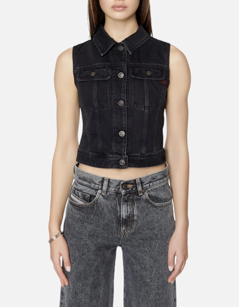DE-SLIMMY-SM Womens Denim Waistcoat