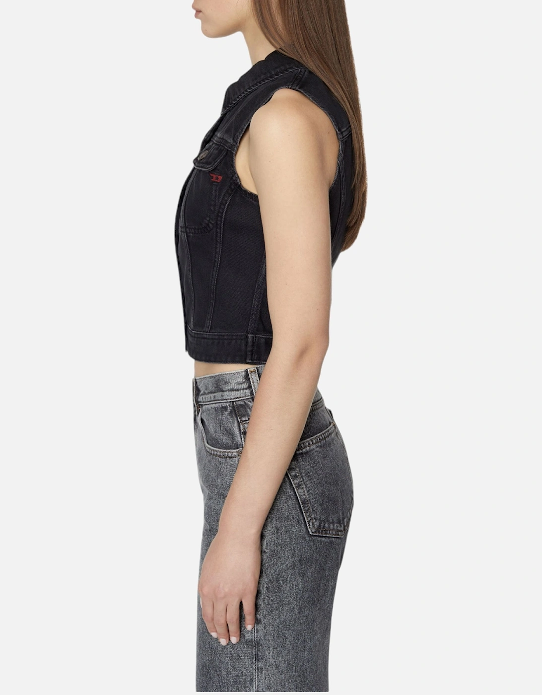 DE-SLIMMY-SM Womens Denim Waistcoat