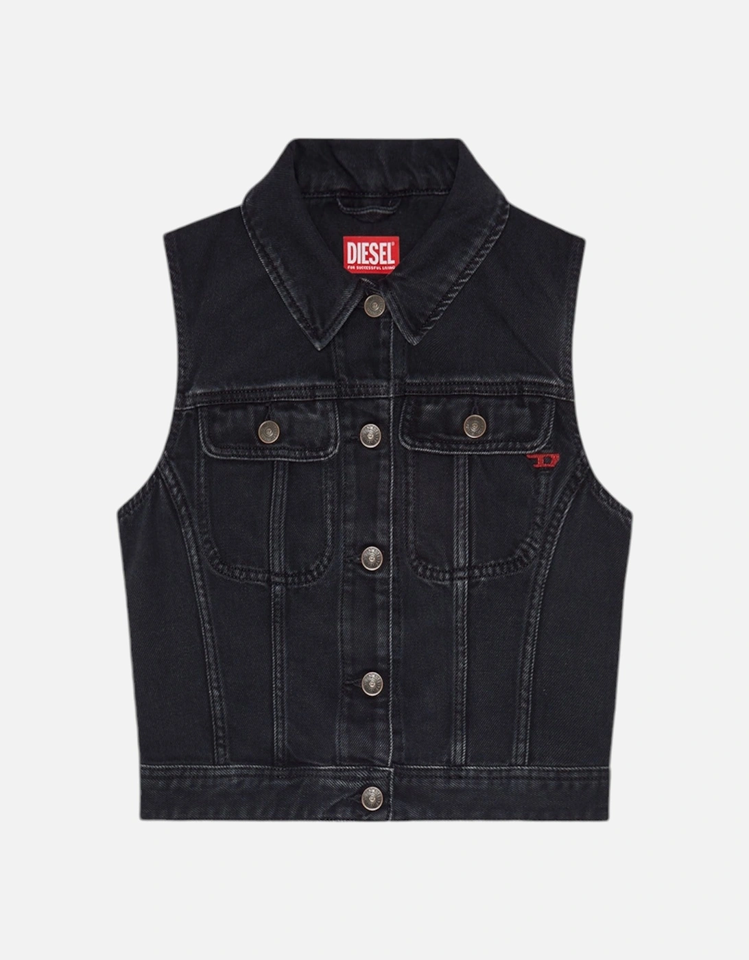 DE-SLIMMY-SM Womens Denim Waistcoat