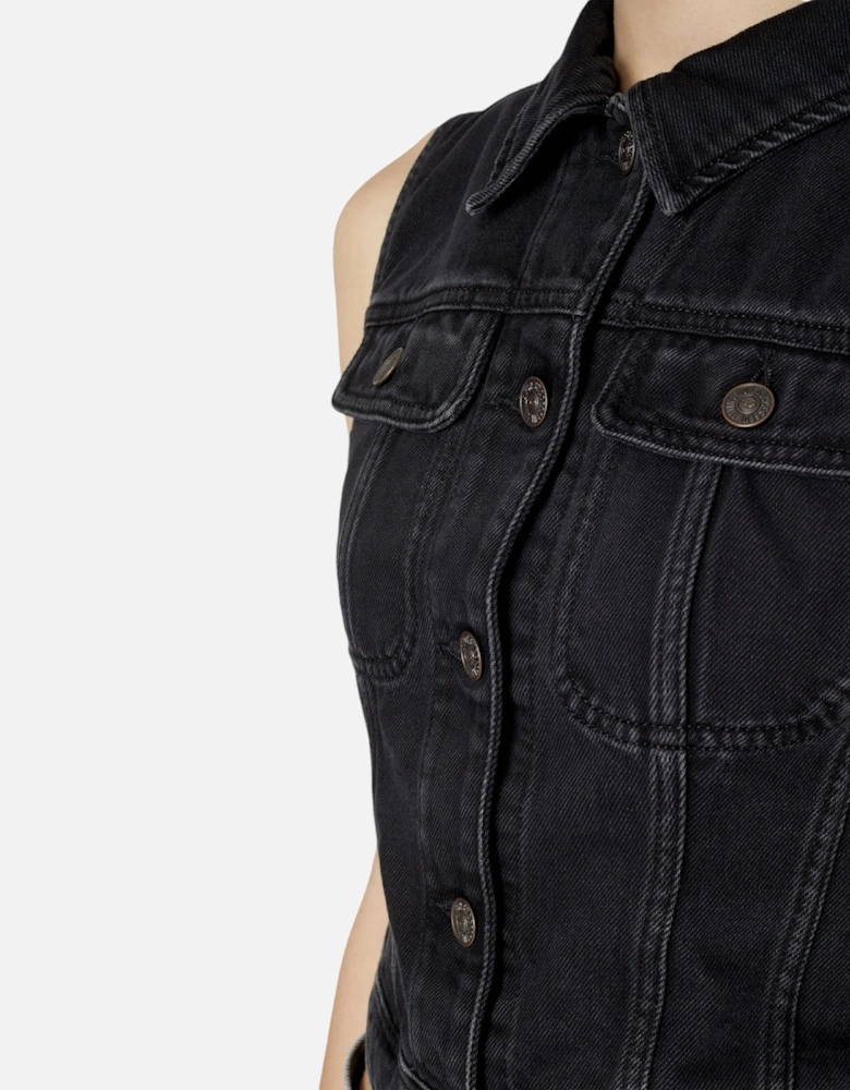 DE-SLIMMY-SM Womens Denim Waistcoat