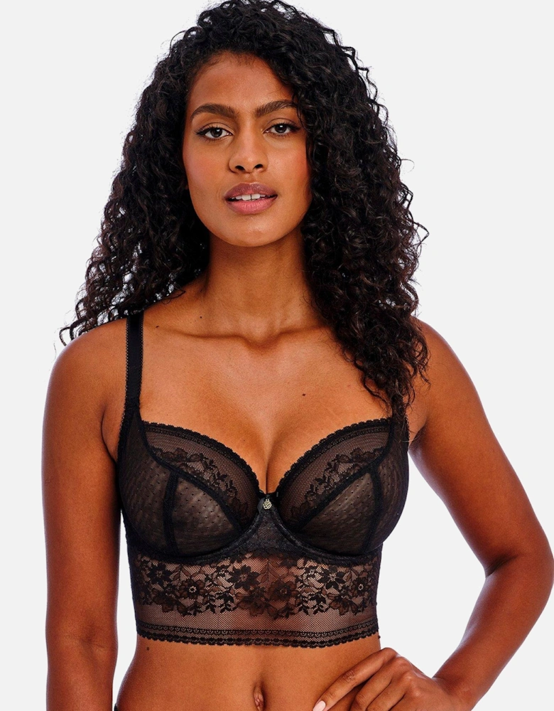 Sydnie Underwired Longline Bra - Black