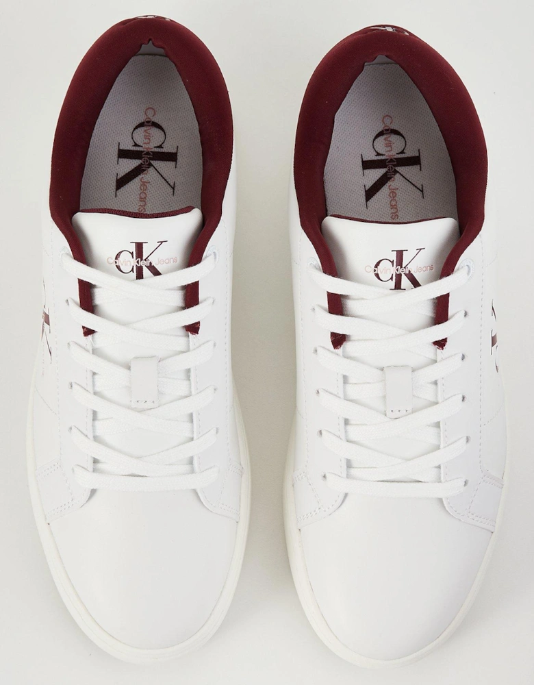 Classic Leather Lace Up Cupsole Trainers - White