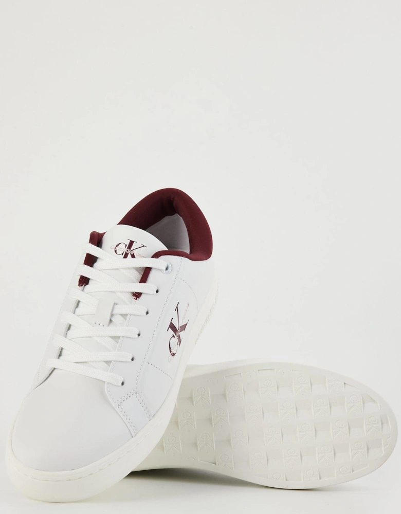 Classic Leather Lace Up Cupsole Trainers - White