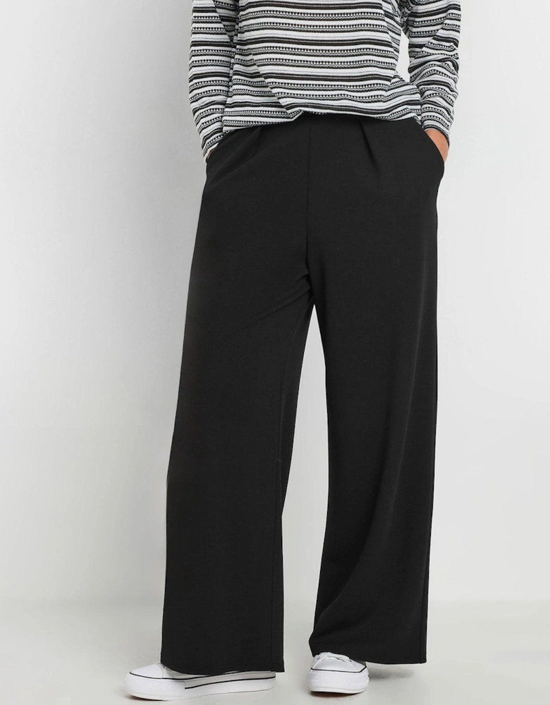 Petite Wide Leg Trousers - Black