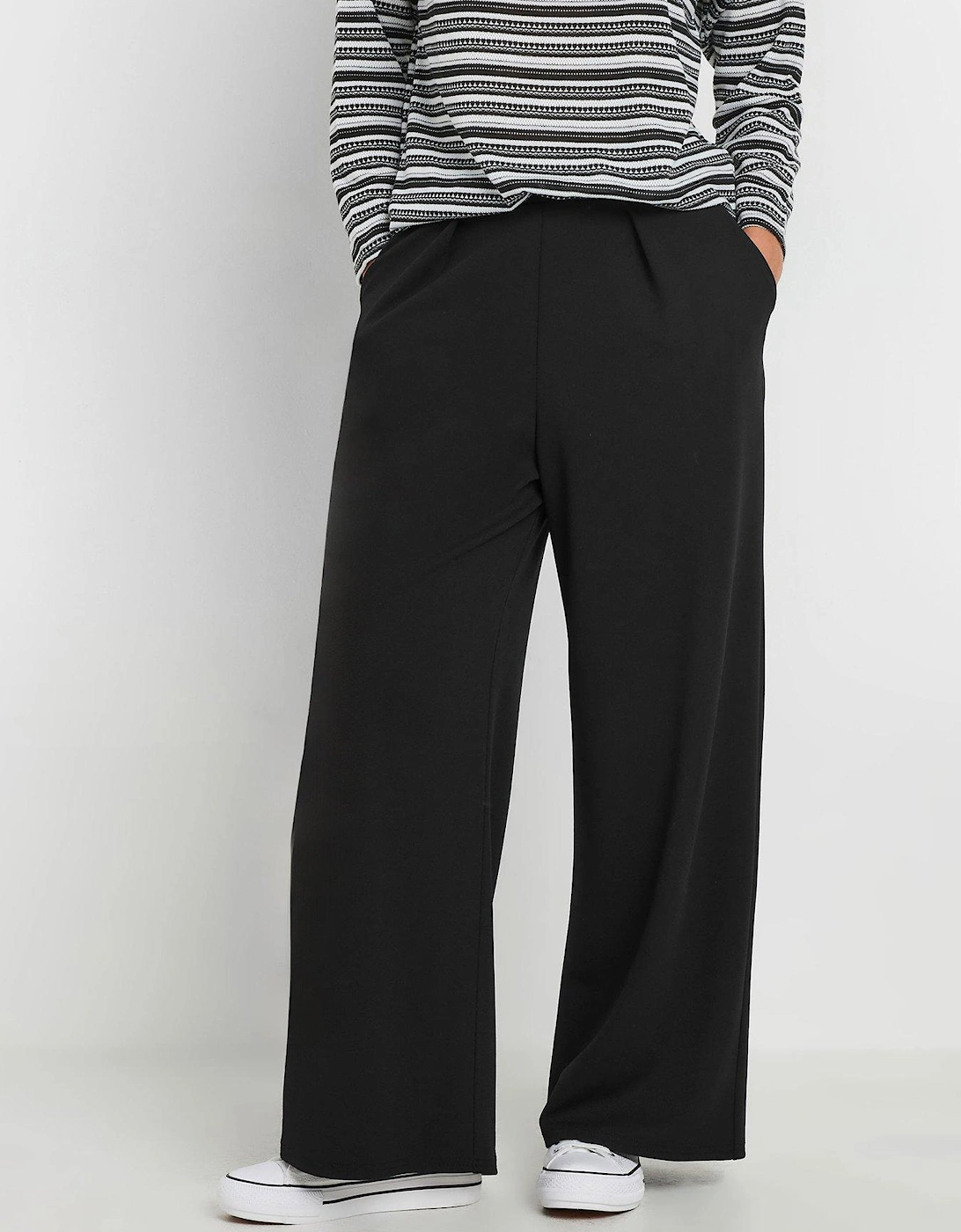 Petite Wide Leg Trousers - Black, 2 of 1