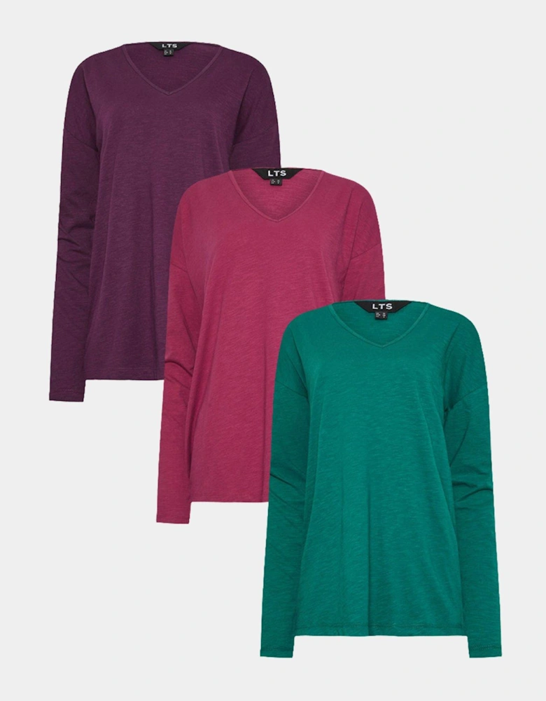 Tall 3 Pack Long Sleeve T-shirt - Multi